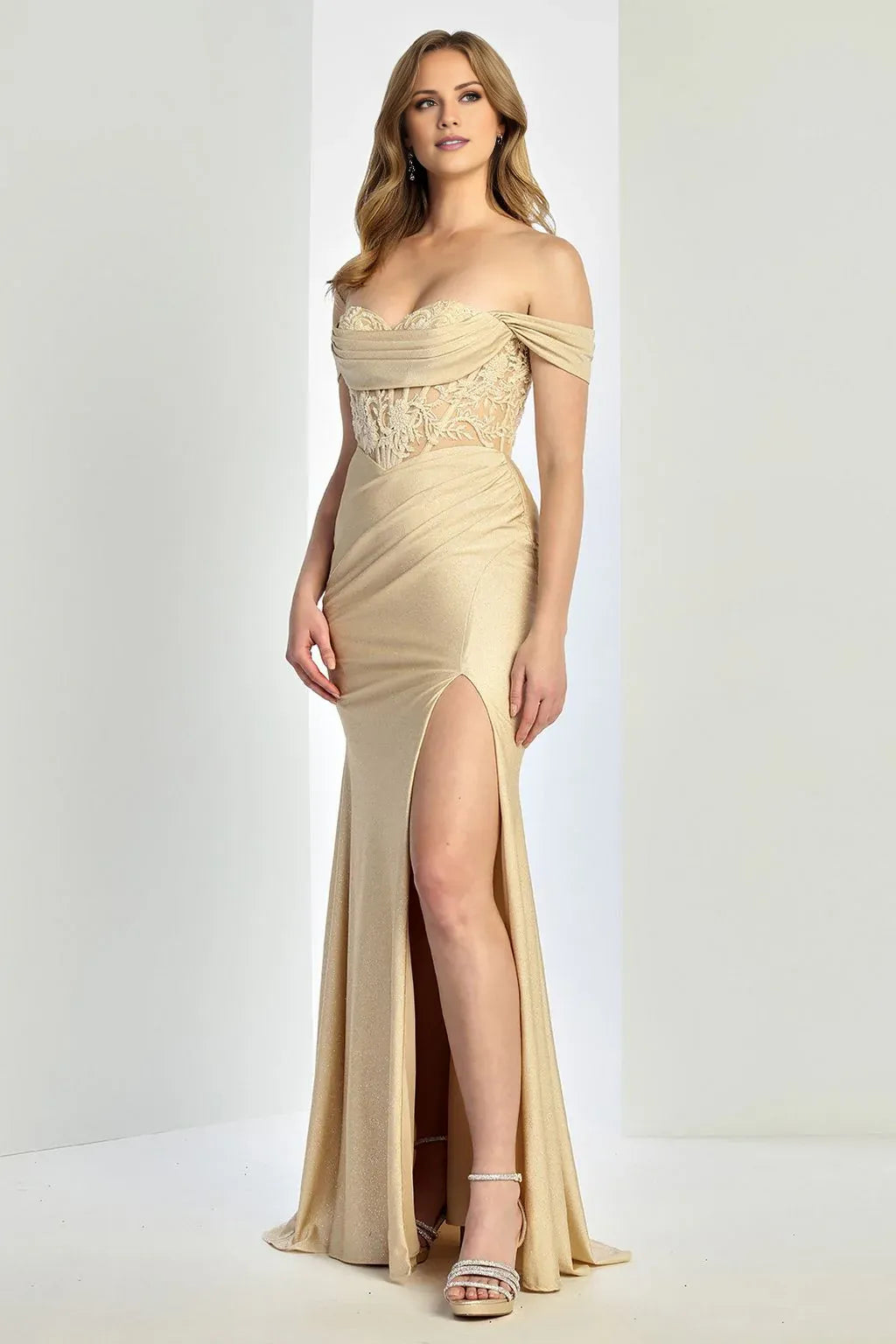 Robe de soirée longue en forme de sirène, décolleté en cœur, épaules dénudées, paillettes, longueur au sol, style corset, robe de bal avec fente